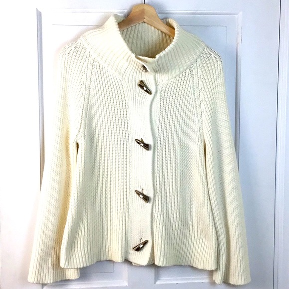Talbots Sweaters Talbots Winter White Cardigan Toggle Buttons